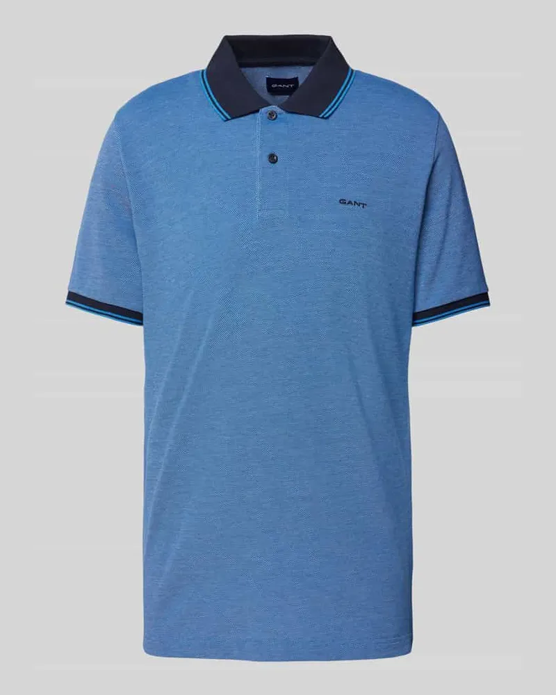 Gant Slim Fit Poloshirt mit Label-Stitching Royal