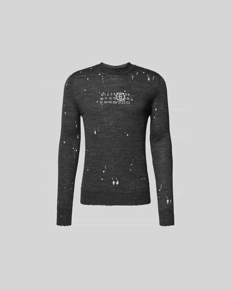 Maison Margiela Longsleeve aus reiner Schurwolle Anthrazit