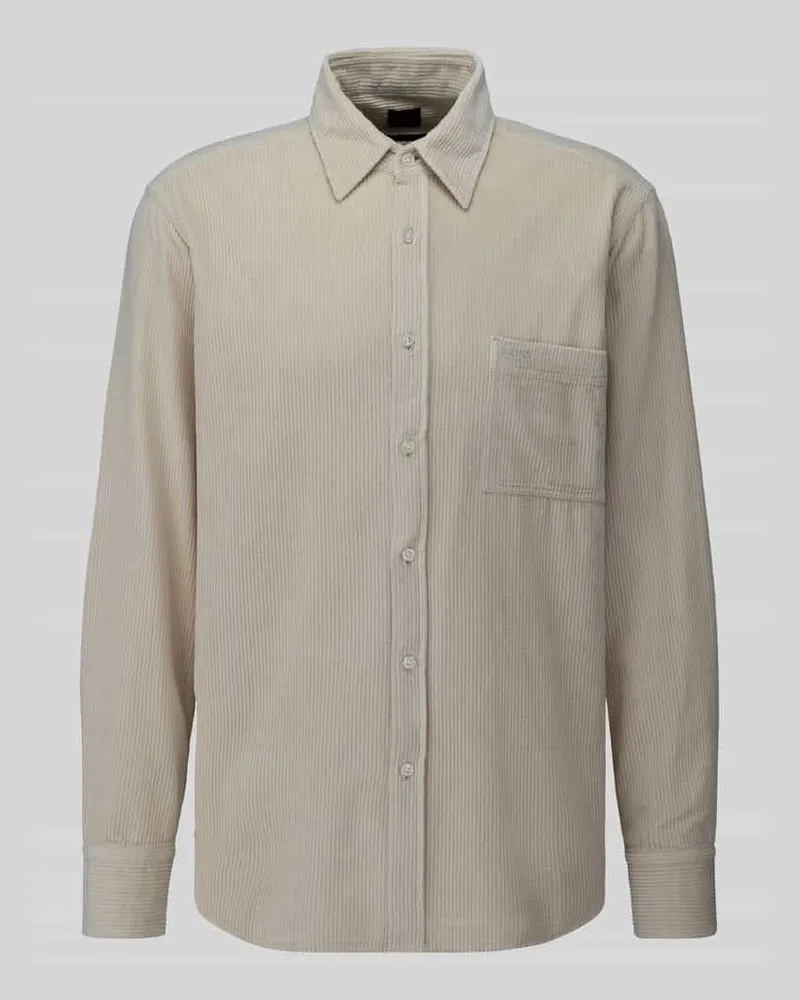 HUGO BOSS Regular Fit Freizeithemd aus reiner Baumwolle Modell 'Relegant Beige
