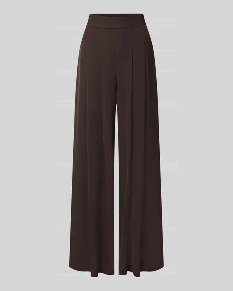 Rinascimento Wide Leg Stoffhose mit Reißverschlusstaschen Dunkelbraun