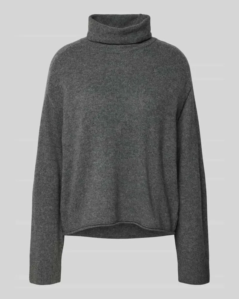 Marc O'Polo Boxy Fit Rollkragenpullover mit Woll-Mix Dunkelgrau