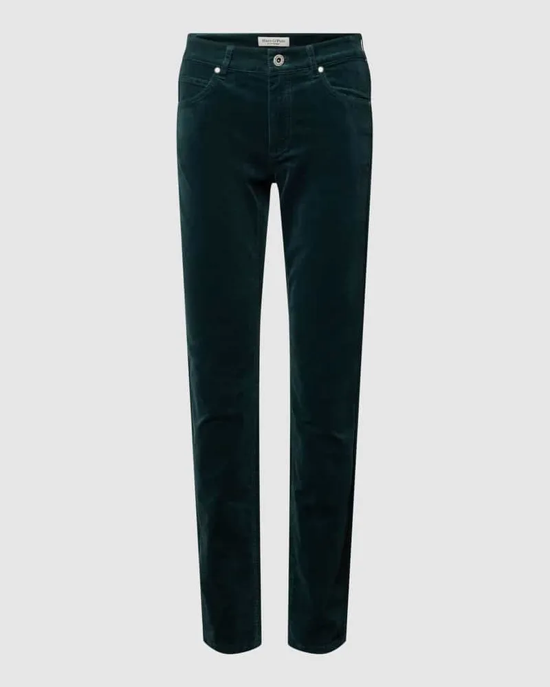 Marc O'Polo Slim Fit Jeans mit Knopfverschluss Dunkelgruen