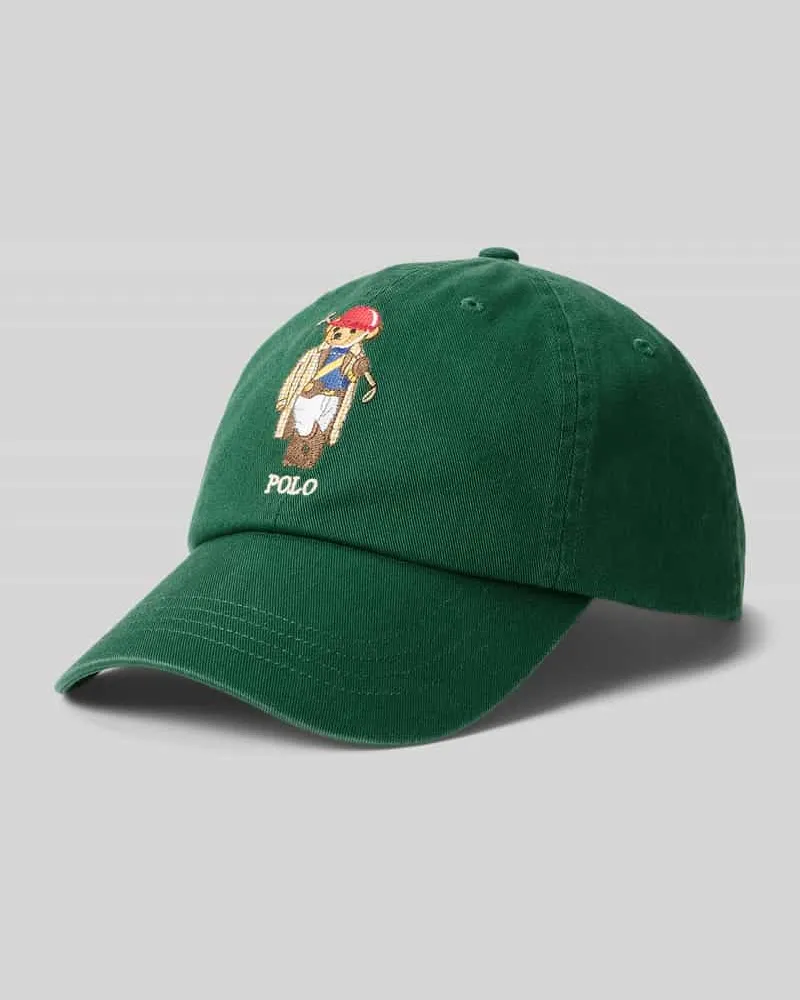 Ralph Lauren Cap mit Logo-Print und Lederriemen Dunkelgruen