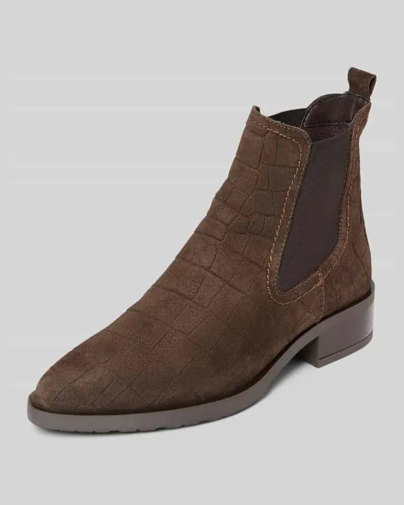 Tamaris Chelsea Boots aus Veloursleder Dunkelbraun
