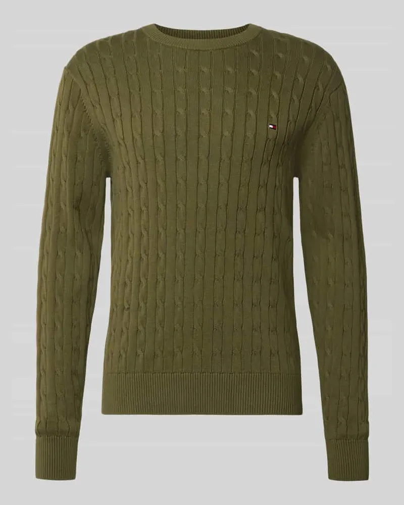 Tommy Hilfiger Regular Fit Pullover aus reiner Baumwolle Oliv