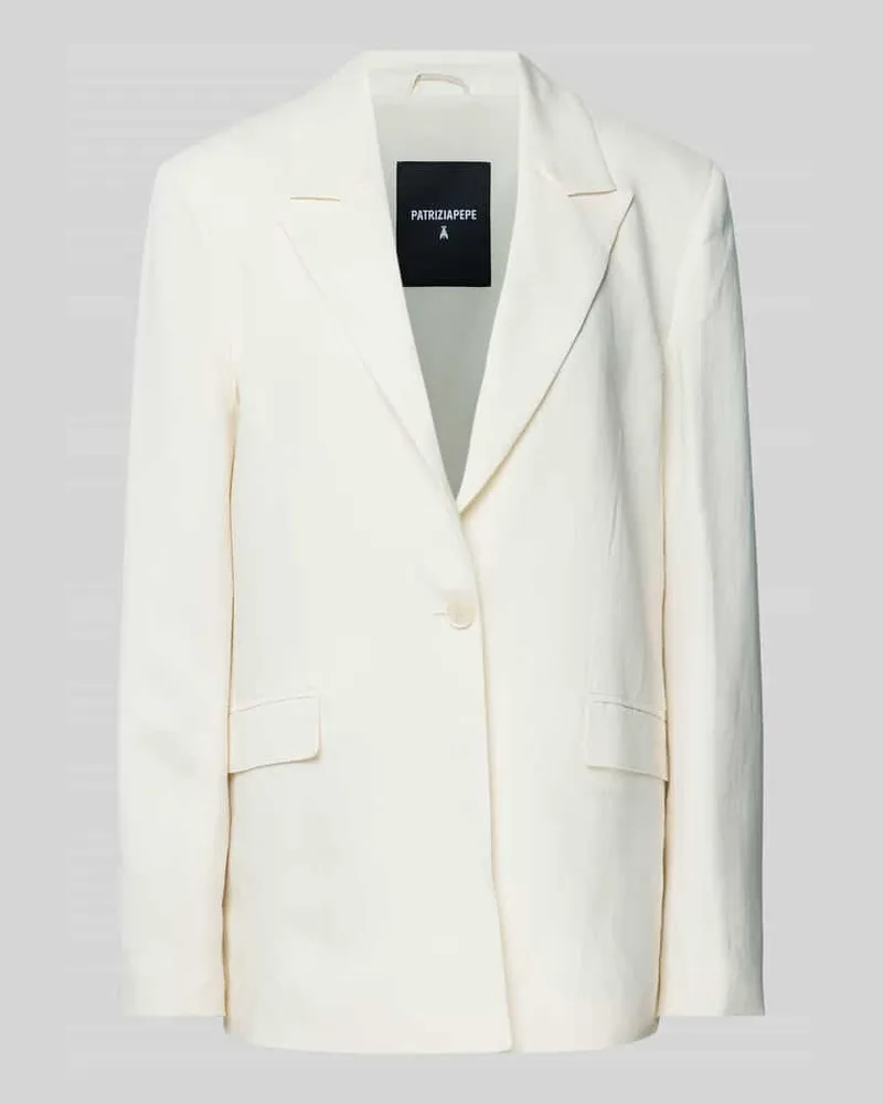Patrizia Pepe Blazer aus Viskose-Leinen-Mix Modell 'GIACCA ESSENTIAL Weiss