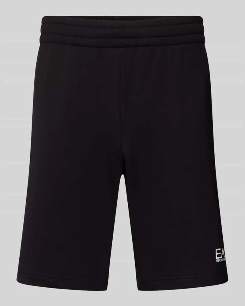 EA7 Sweatshorts mit Label-Print Black