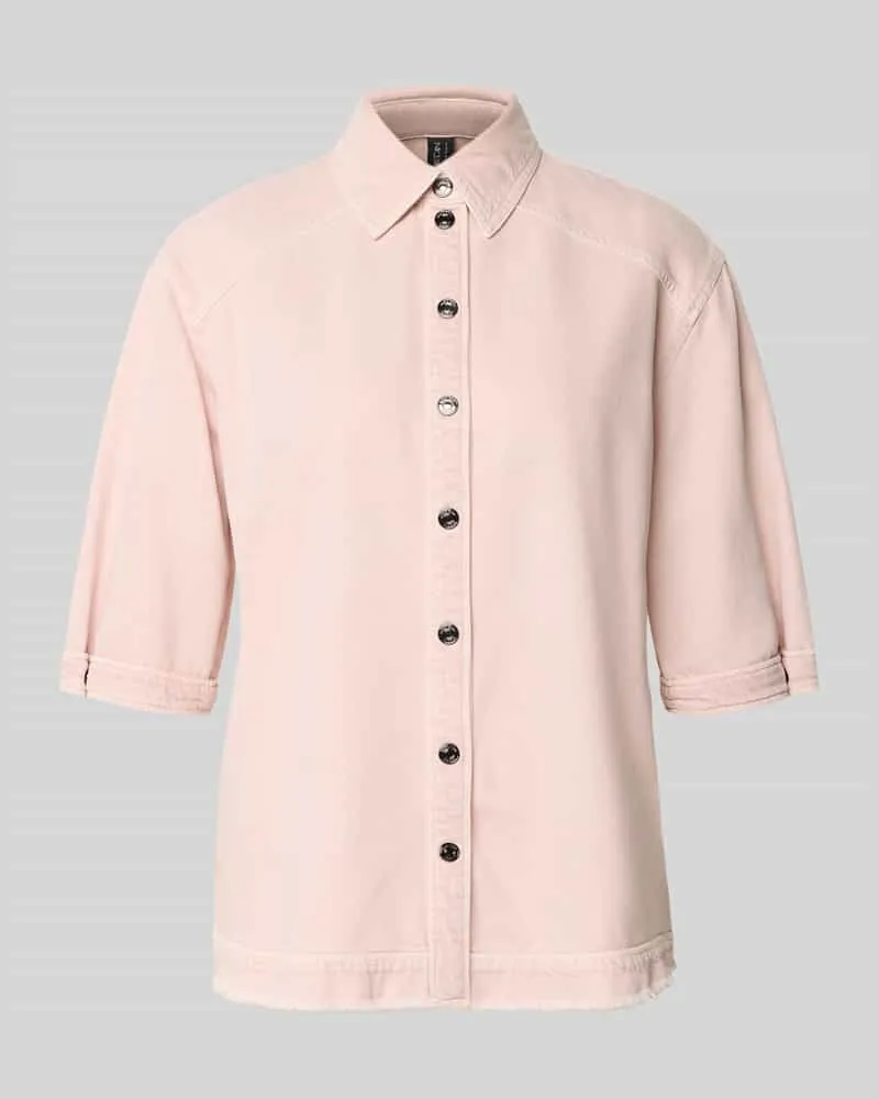 Marc Cain Jeansbluse mit Fransensaum und 1/2-Arm Rosa