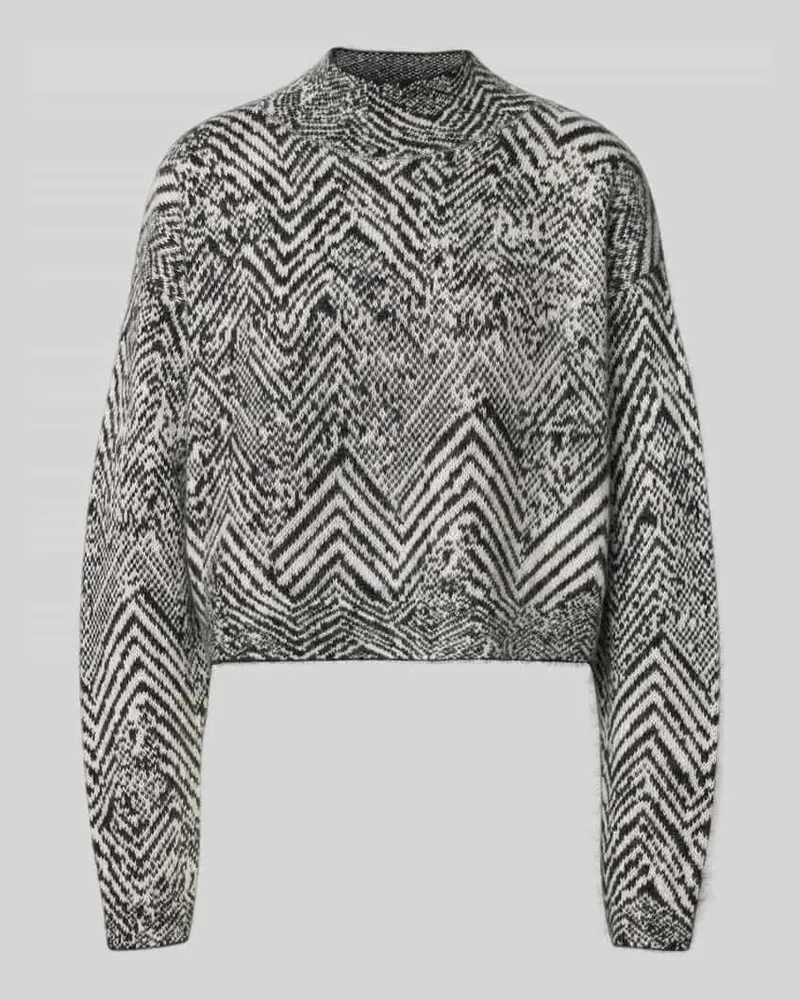 HUGO BOSS Oversized Strickpullover aus Mohair-Woll-Mix Modell 'FACLINA Black