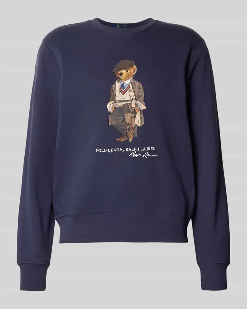 Ralph Lauren Sweatshirt mit Label-Print Rauchblau
