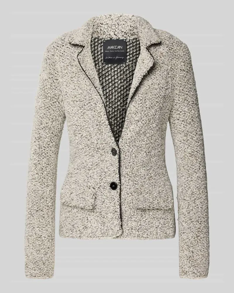 Marc Cain Regular Fit Blazer mit Woll- und Alpaka-Anteil Hellgrau