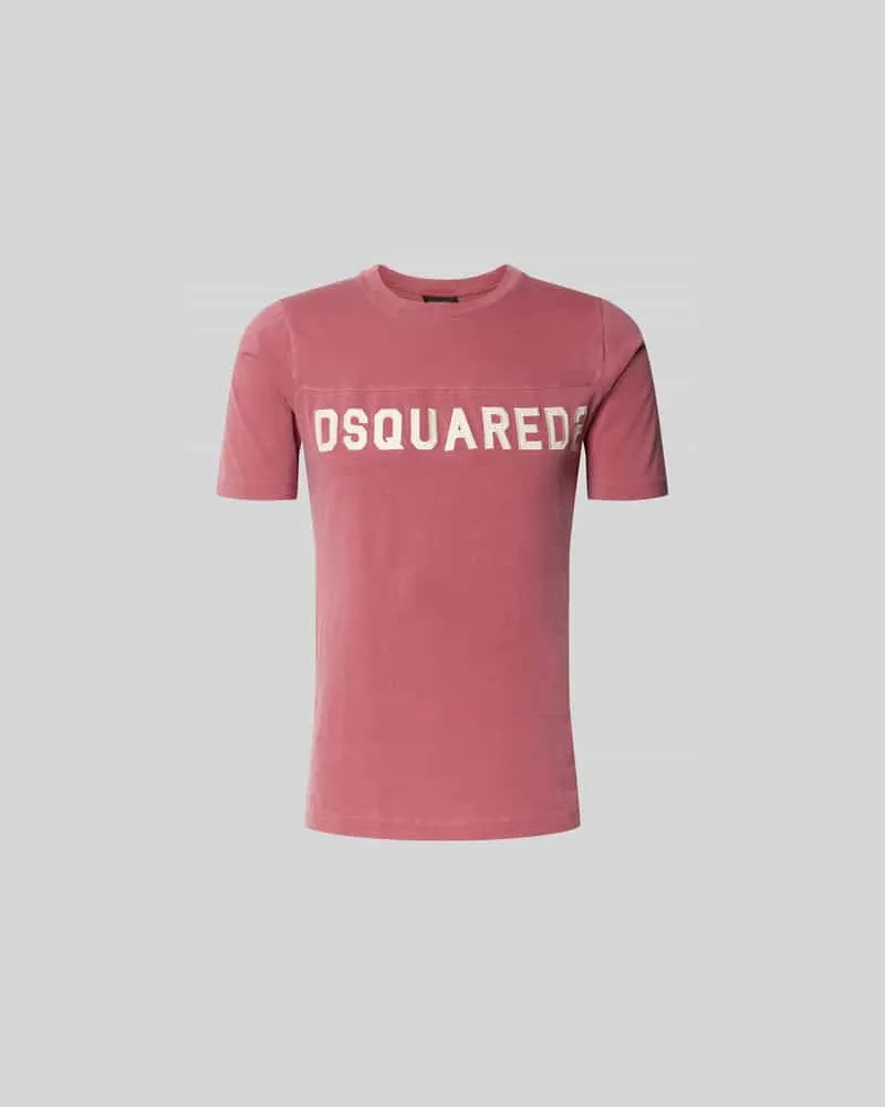 Dsquared2 Slim Fit T-Shirt aus reiner Baumwolle Hellrot