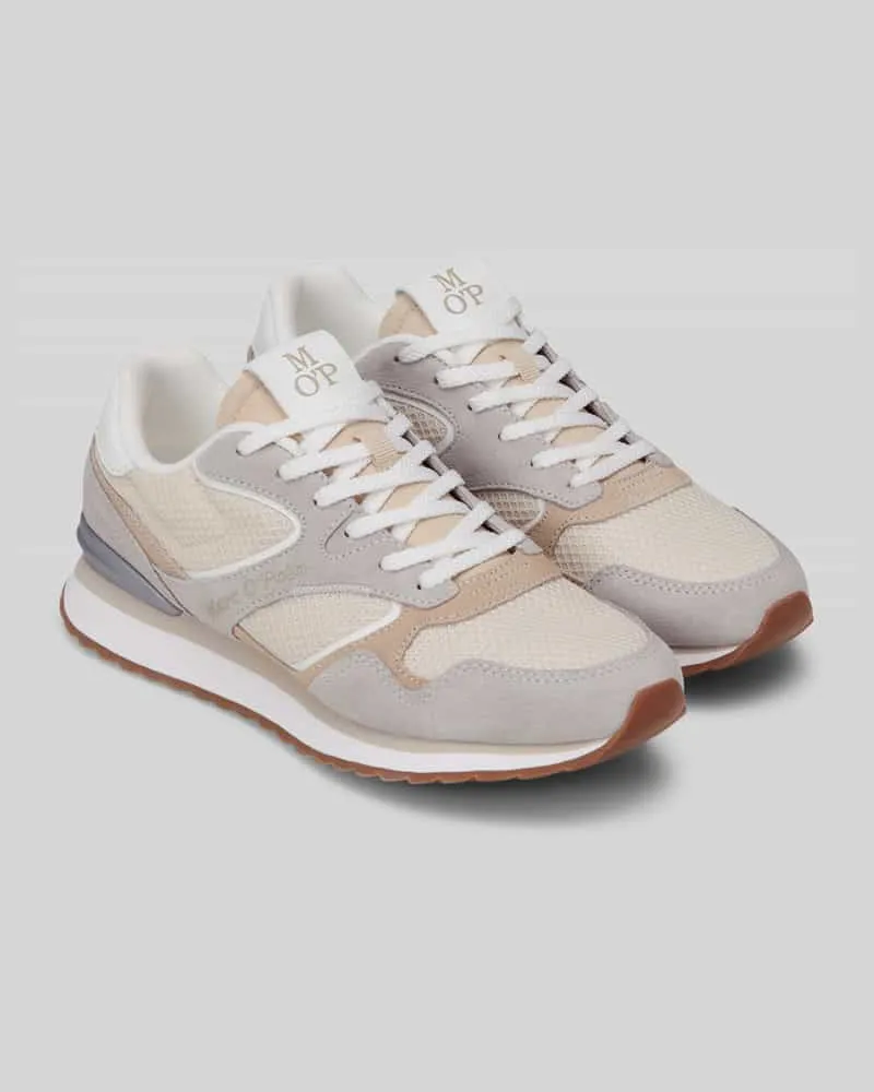 Marc O'Polo Low Top Sneaker aus Leder und recyceltem Polyester Modell 'MAXIMA Hellgrau