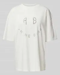 Anine Bing Oversized T-Shirt mit Label-Print Weiss