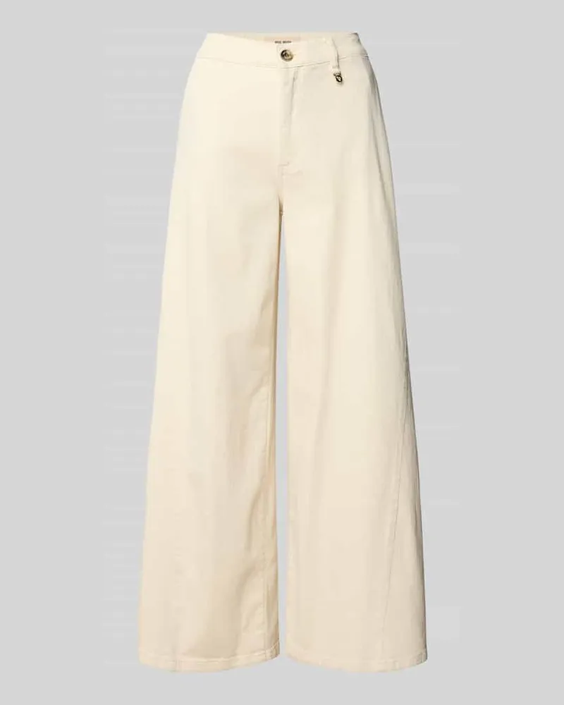 Mos Mosh Wide Leg Jeans mit Applikation Modell 'Vincent Clay Ecru