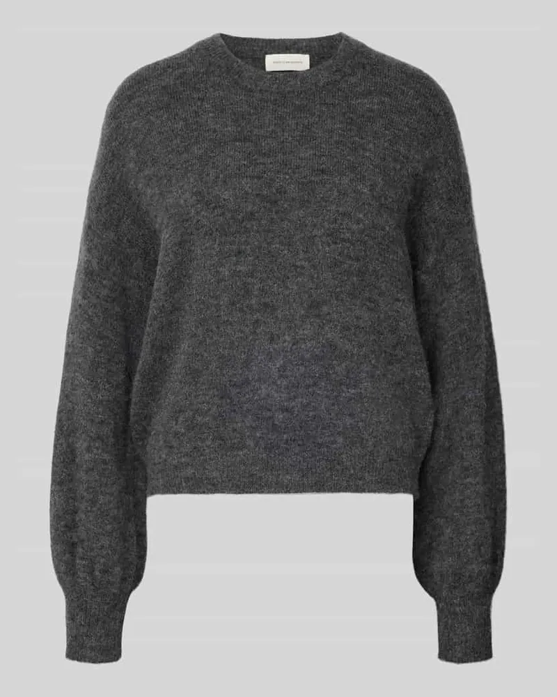 MOSS COPENHAGEN Strickpullover mit gerippten Abschlüssen Modell 'Annamaja Anthrazit