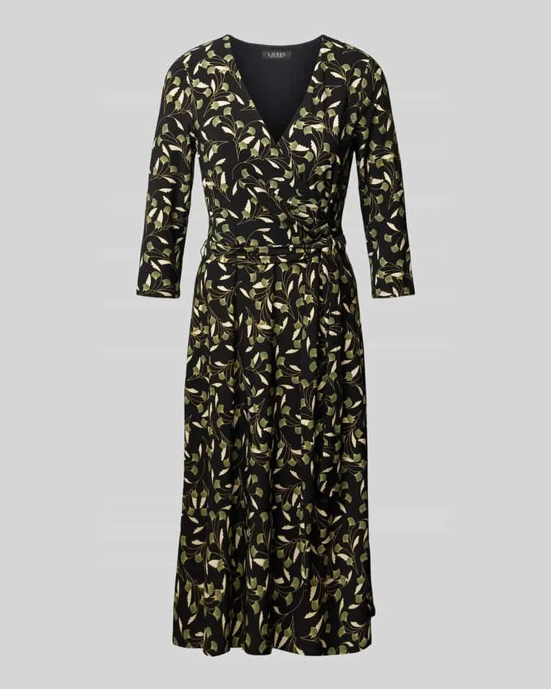 Ralph Lauren Knielanges Kleid mit Bindegürtel Modell 'CARLYNA Black