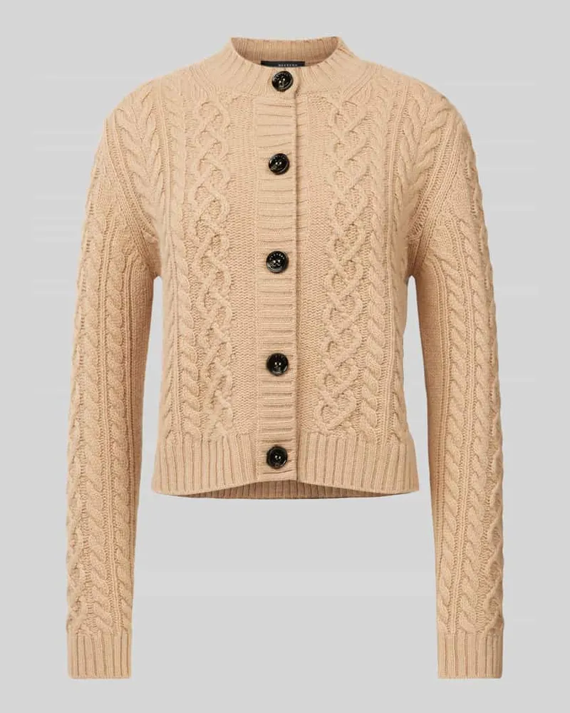 Max Mara Strickjacke mit gerippten Abschlüssen Modell 'AFOSI Camel