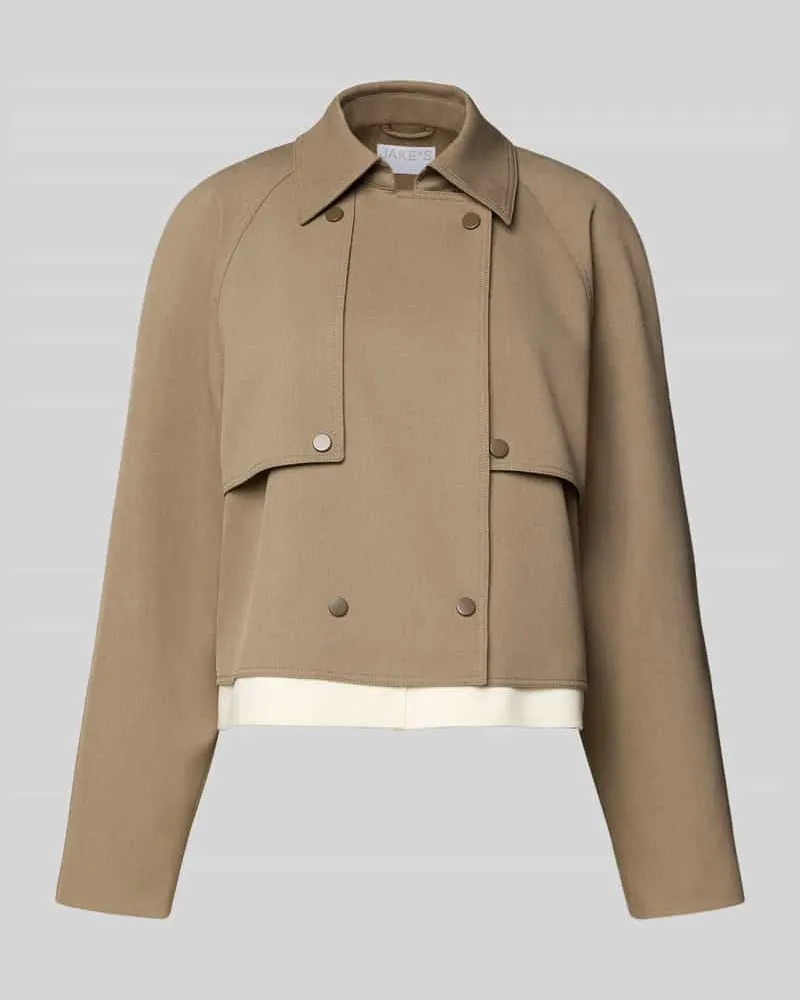 JAKE*S Trenchjacke mit Druckknopfverschluss Mud