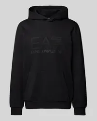 EA7 Hoodie mit Label-Print Black