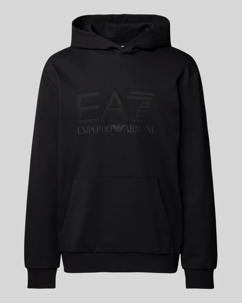 EA7 Hoodie mit Label-Print Black