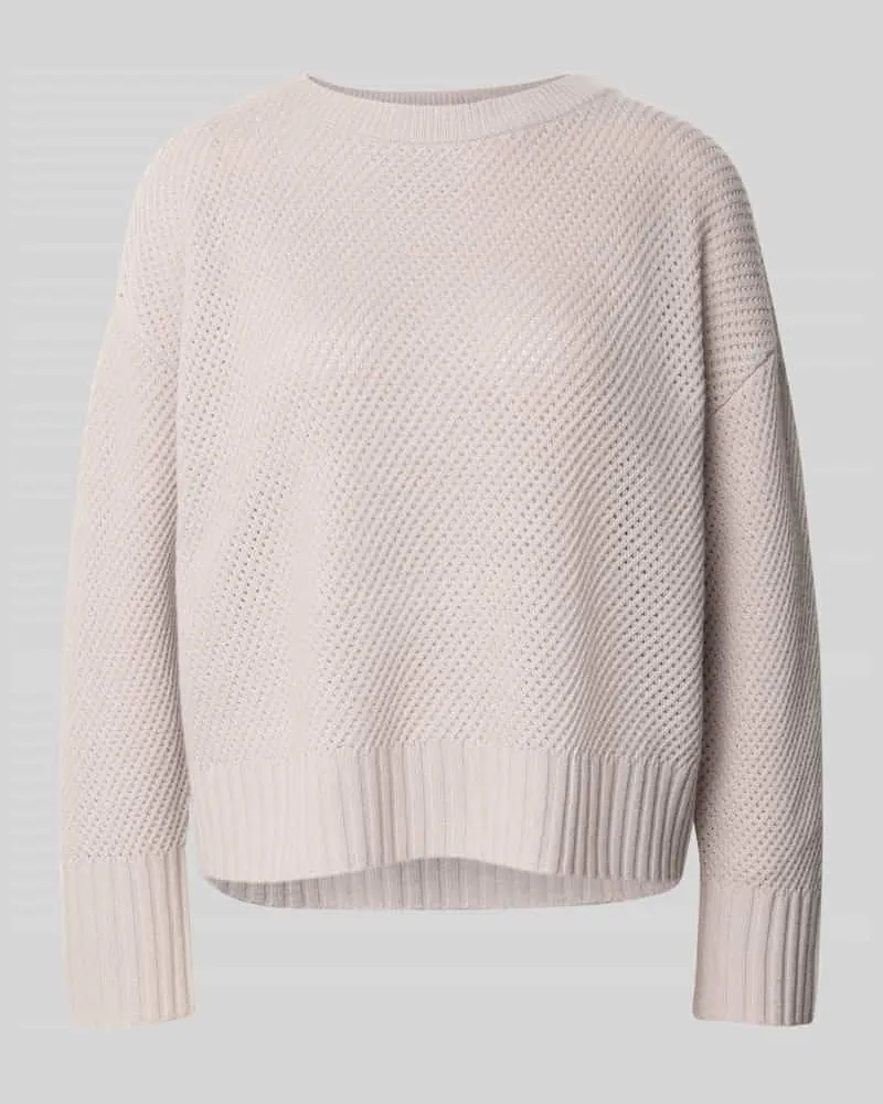 windsor. Regular Fit Wollpullover mit Kaschmir-Anteil und Strukturmuster Stein