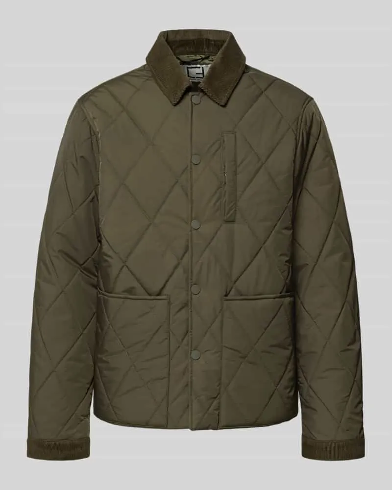 Casual Friday Steppjacke mit Umlegekragen aus Cord Modell 'BENJA Khaki