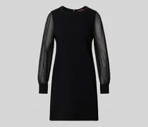 Knielanges Cocktailkleid mit semitransparentem Arm