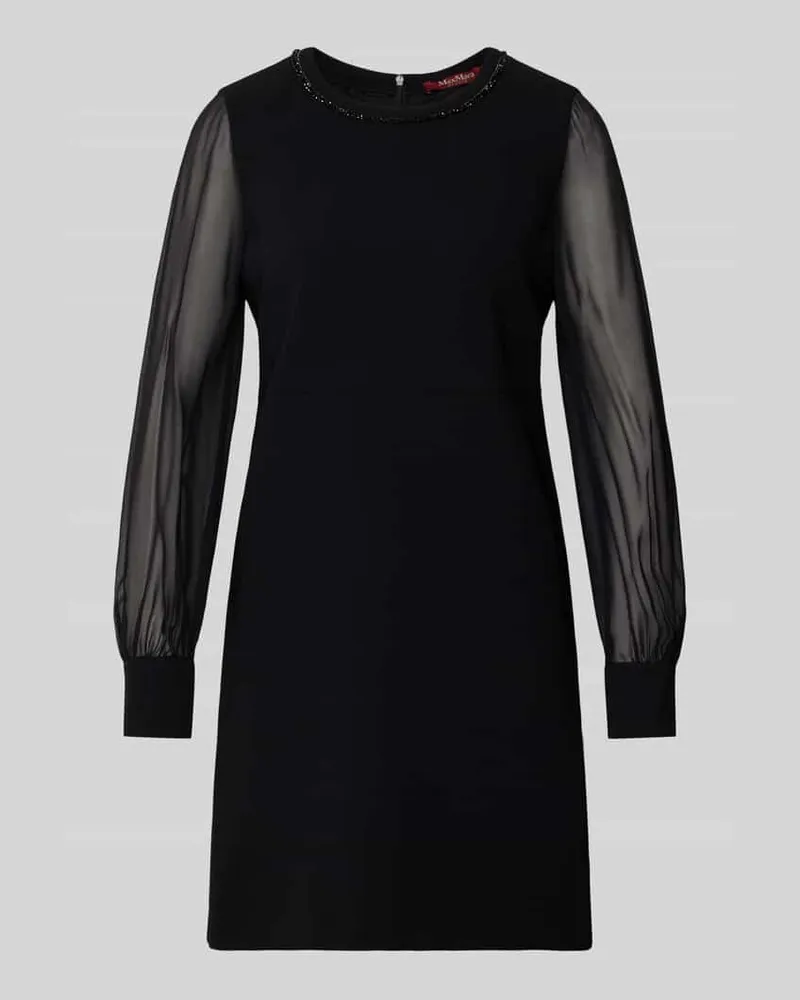 Max Mara Knielanges Cocktailkleid mit semitransparentem Arm Black