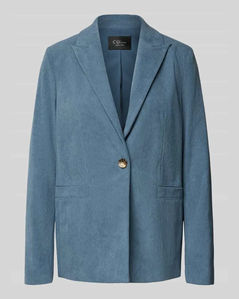 S.Oliver Regular Fit Longblazer mit Cordstruktur Bleu