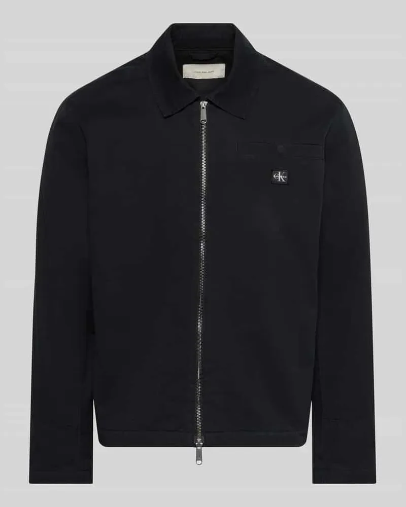 Calvin Klein Regular Fit Hemdjacke aus reiner Baumwolle Black