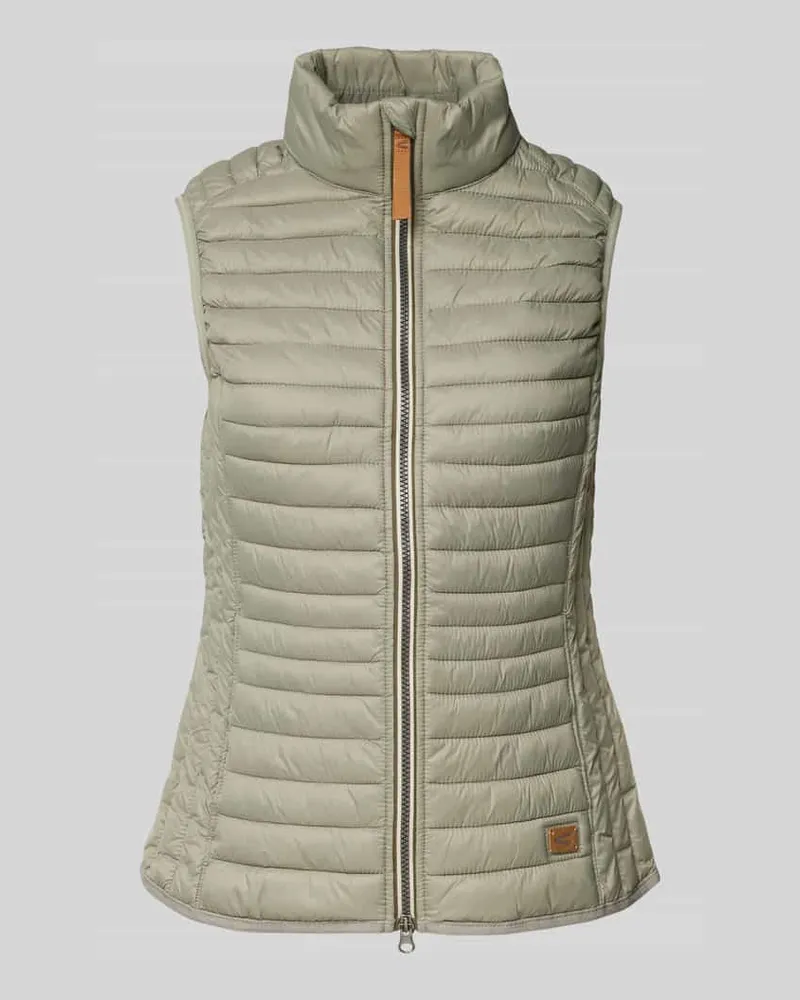Camel Active Regular Fit Steppweste mit Stehkragen und Label-Detail Lind