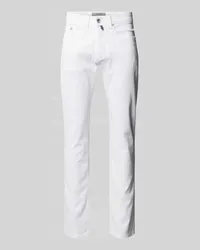 Pierre Cardin Hose in unifarbenem Design Modell 'Lyon Tapered Weiss