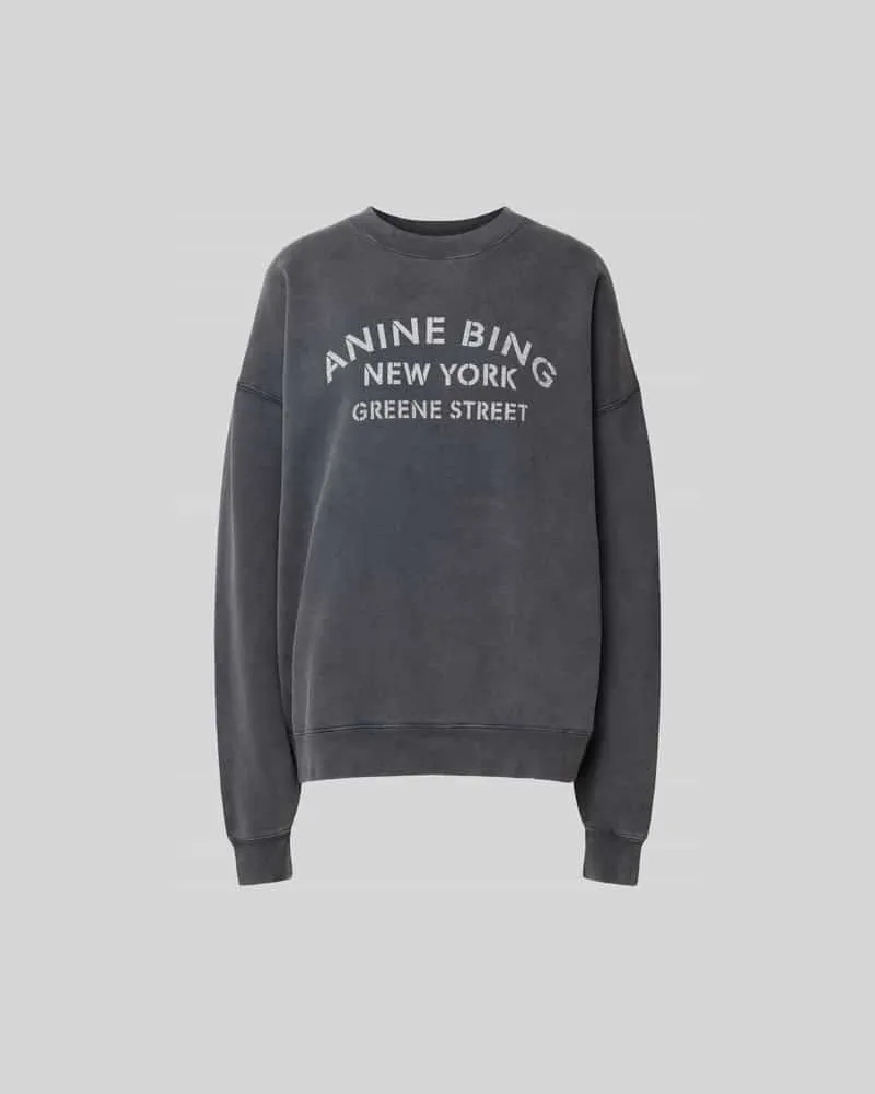 Anine Bing Oversized Sweatshirt mit Label-Print Black