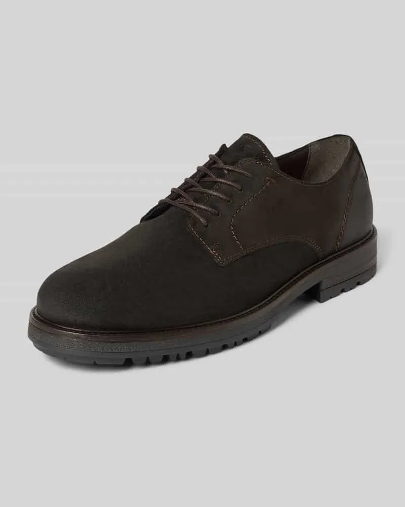 Marc O'Polo Schnürschuhe aus echtem Veloursleder Modell 'RONY 9 Dunkelbraun