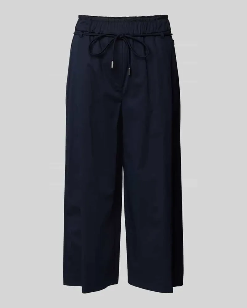 Marc Cain Culotte mit elastischem Bund und Bindegürtel Marine