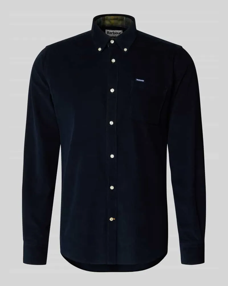 Barbour Tailored Fit Freizeithemd aus reiner Baumwolle Marine