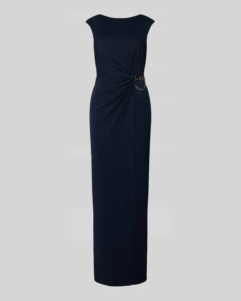 Ralph Lauren Abendkleid mit Rundhalsausschnitt und Raffungen Modell 'EBRELLE Dunkelrot