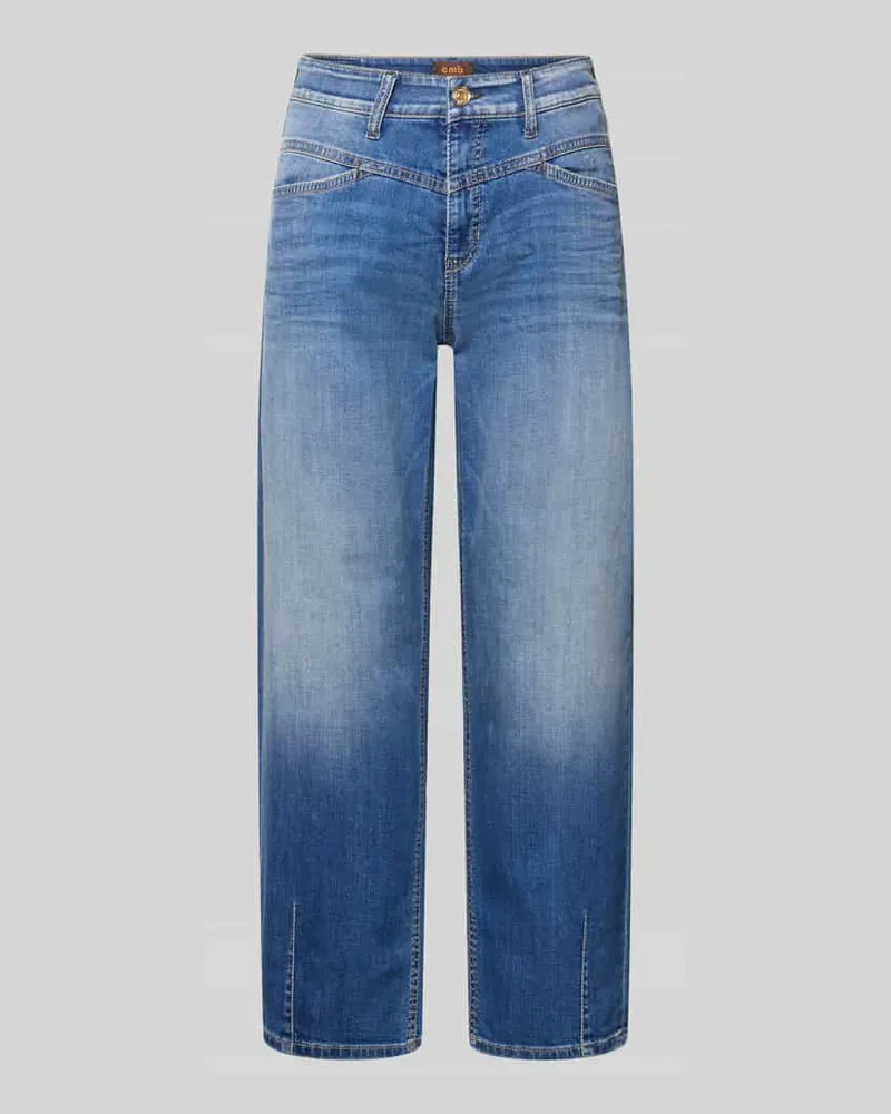 Cambio Barrel Jeans im Used-Look Modell 'ELIN Hellblau