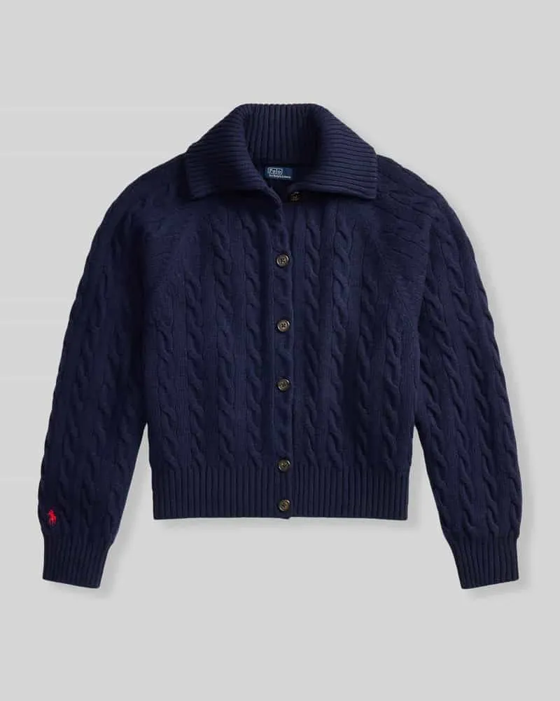 Ralph Lauren Relaxed Fit Strickjacke aus Woll-Kaschmir-Mix Marine