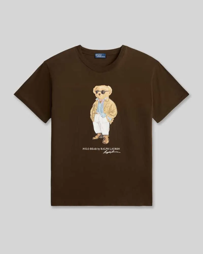 Ralph Lauren Regular Fit T-Shirt aus reiner Baumwolle mit Polo Bear Dunkelbraun