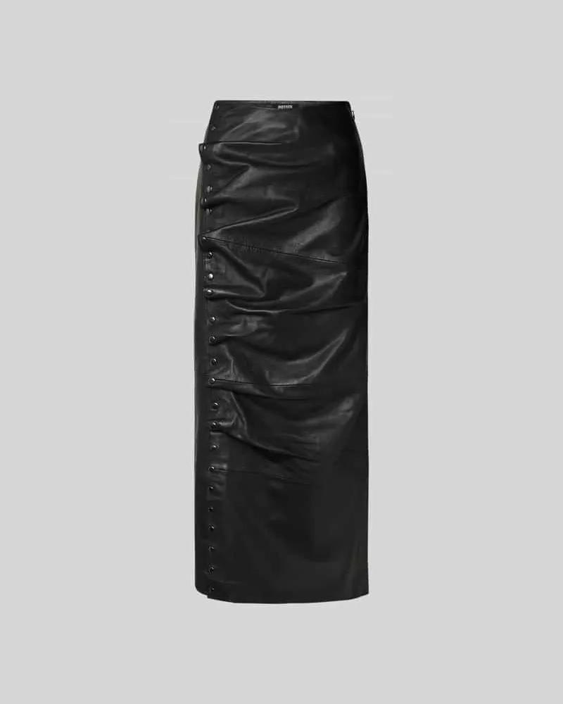 ROTATE Birger Christensen Maxirock mit Druckknopfleiste Black