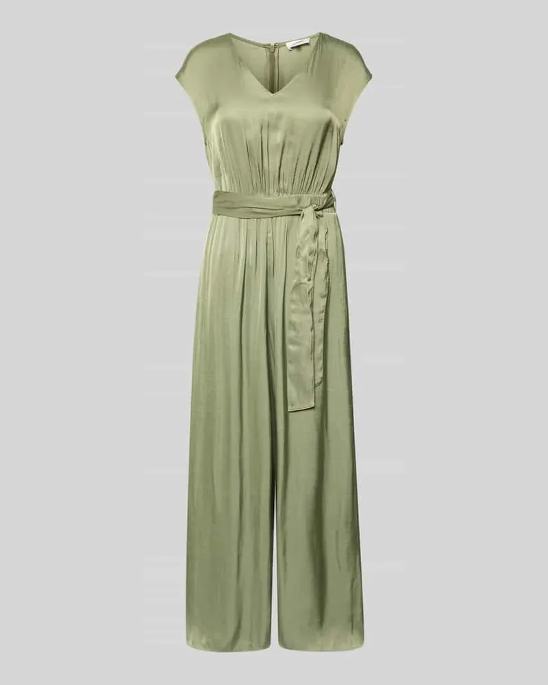 S.Oliver Regular Fit Jumpsuit mit Taillengürtel zum Binden Khaki