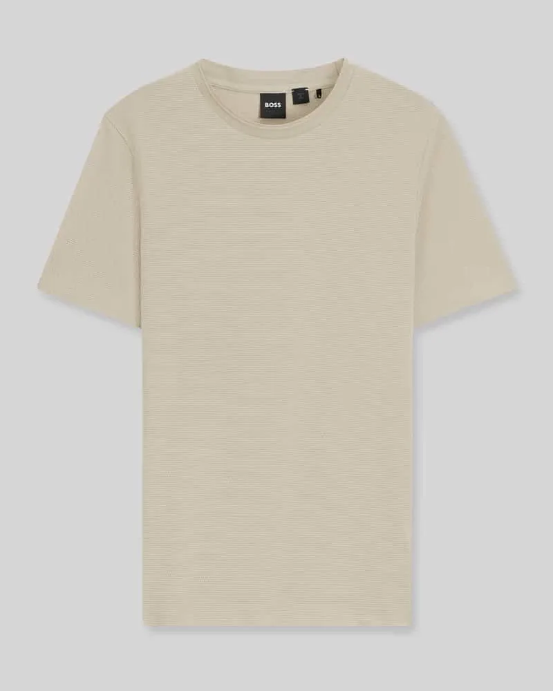 HUGO BOSS Regular Fit T-Shirt aus Baumwoll-Mix Modell 'TIBURT 240 Beige
