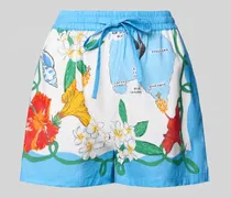 Shorts aus Leinen-Mix