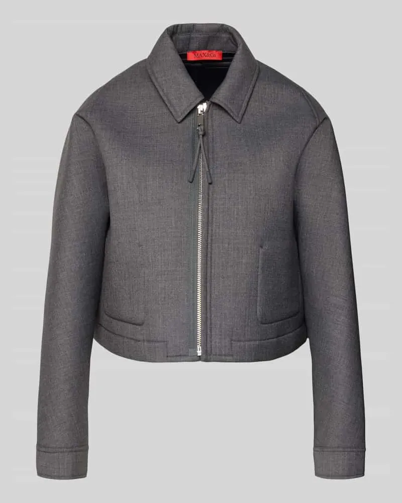 MAX&Co. Relaxed Fit Jacke mit Woll-Anteil Modell 'DISCHI Mittelgrau