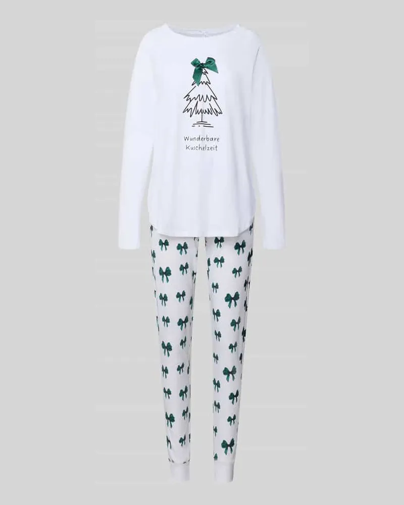 Louis & Louisa Pyjama aus reiner Baumwolle Modell 'Kuschelig Weiss