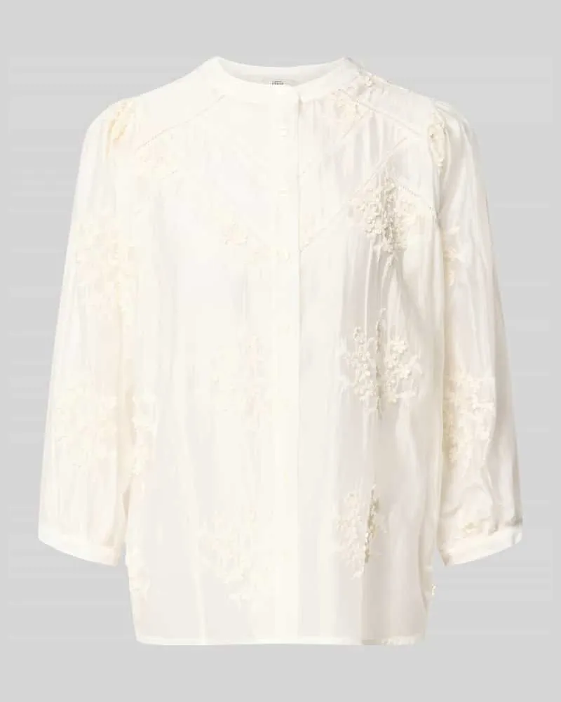 0039 Italy Regular Fit Bluse mit 3/4-Arm Modell 'FAVIOLA FANCY Ecru