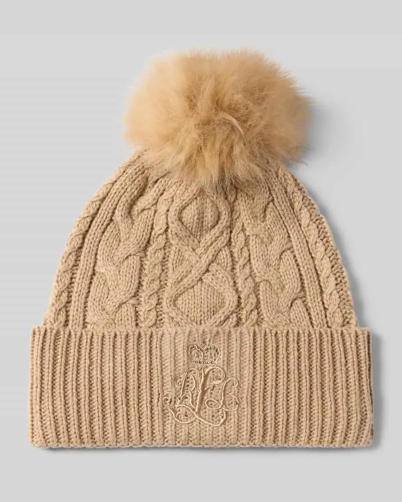 Ralph Lauren Strickmütze mit Bommel Camel