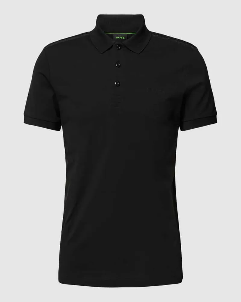 HUGO BOSS Poloshirt mit Label-Print Modell 'Paule Mirror Black